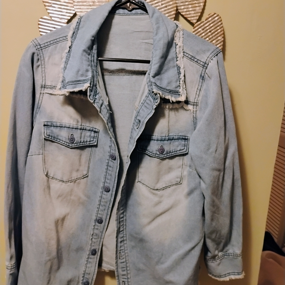 Light Blue Denim Button Down Shirt